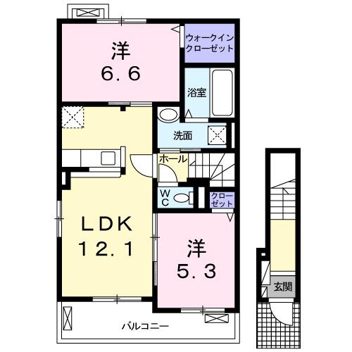 レジデンス BREEZE 5(2LDK/2階)の間取り写真