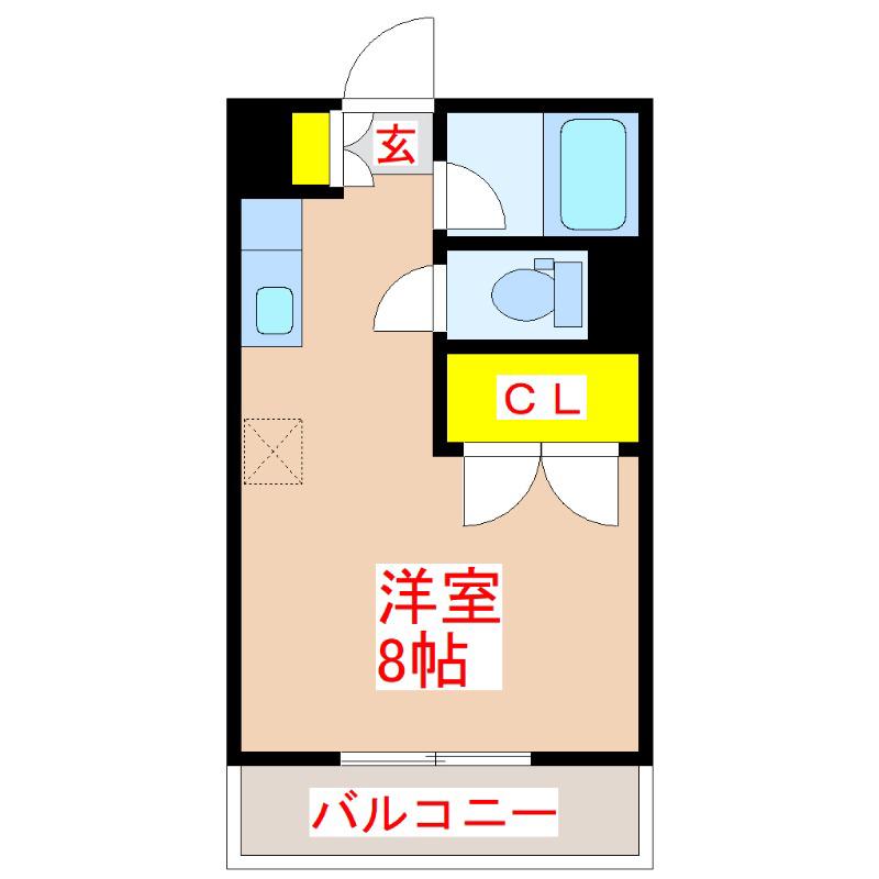 てーちハウス(ワンルーム/3階)の間取り写真