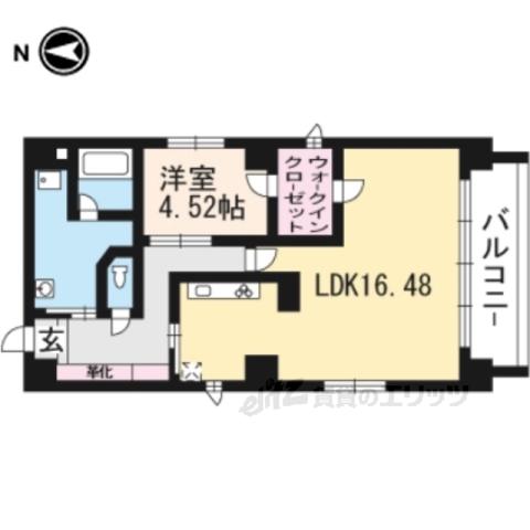 ブローディア仏光寺(1LDK/4階)の間取り写真