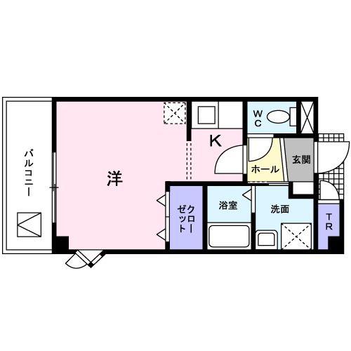 アムール青木(1K/2階)の間取り写真