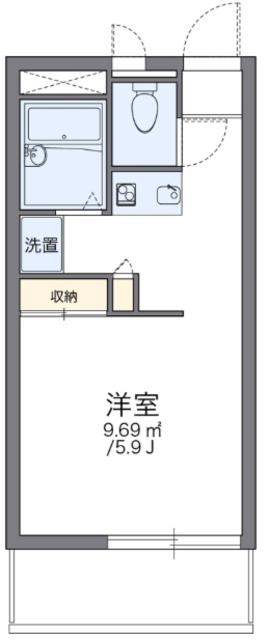 レオパレスさいわい(1K/1階)の間取り写真
