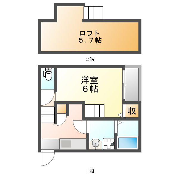 BIBANZ 1(1K/1階)の間取り写真