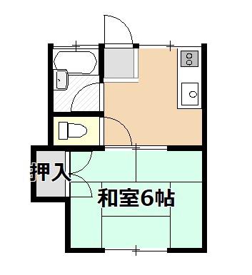 RECTIVE東松山(1DK/1階)の間取り写真