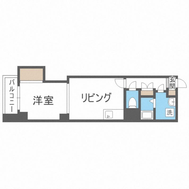 グローリーSYビル(1LDK/8階)の間取り写真