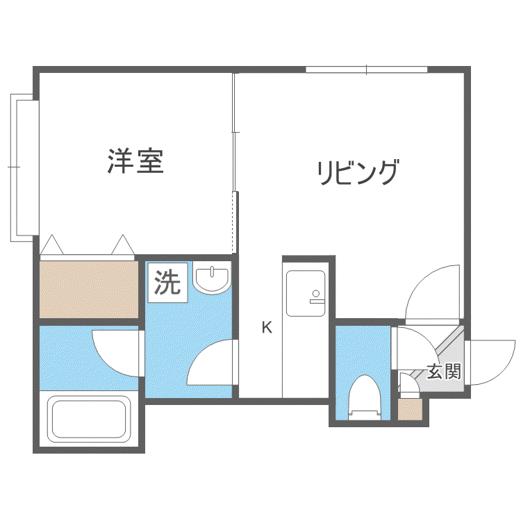 アビタシオンボナール(1DK/3階)の間取り写真