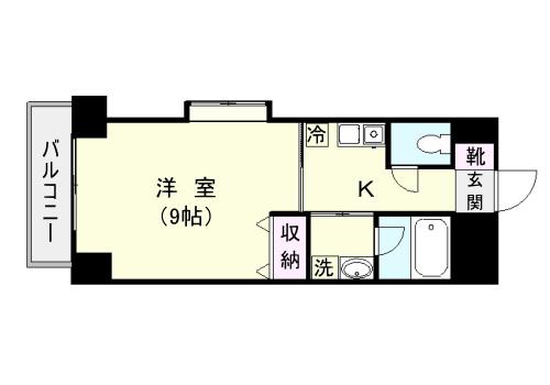 サンティア中央町(1K/7階)の間取り写真