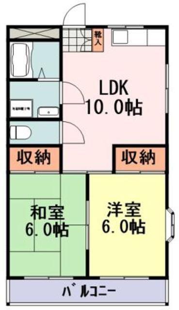 エステート昭島(2LDK/1階)の間取り写真