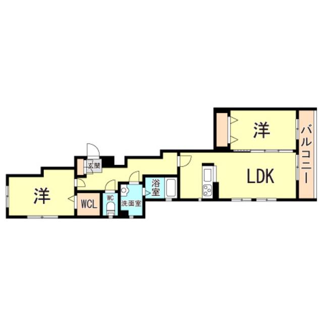 ガーデンハウスIV(2LDK/2階)の間取り写真