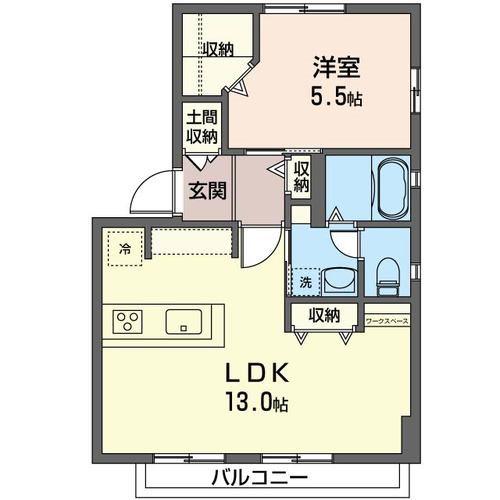 メゾンドールM(1LDK/1階)の間取り写真