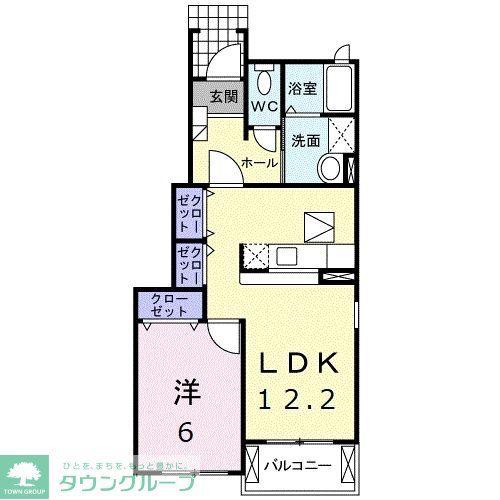 プロムナードII(1LDK/1階)の間取り写真