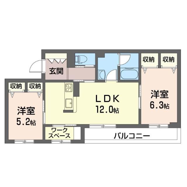 オリーブ(2LDK/3階)の間取り写真