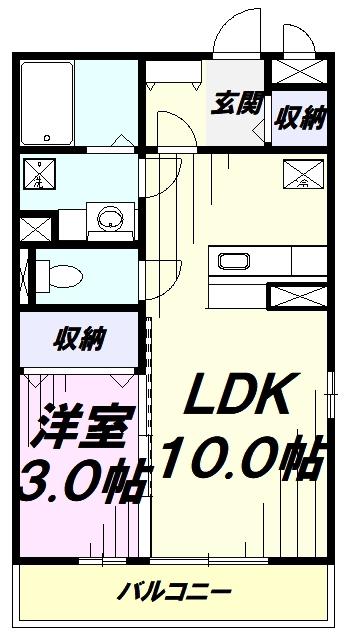 ロイヤルコートKAYB(1LDK/2階)の間取り写真