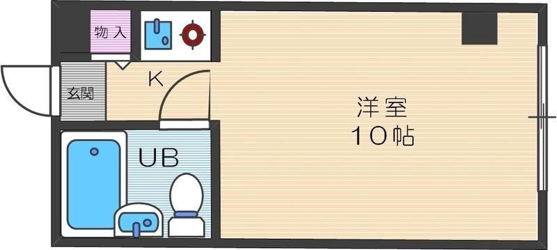 UKマンション(ワンルーム/3階)の間取り写真