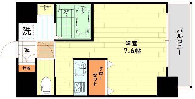 アクアプレイス梅田II(ワンルーム/6階)の間取り写真