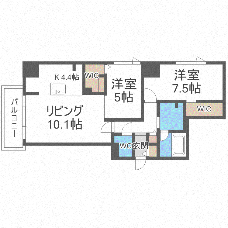 F018 HIRAGISHI(2LDK/6階)の間取り写真