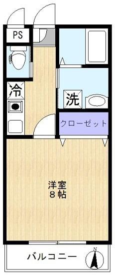 プランドール根岸(1K/2階)の間取り写真