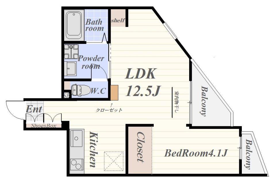 BELAB(1LDK/4階)の間取り写真