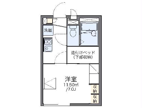 レオパレスルーナスペランツァ(1K/1階)の間取り写真