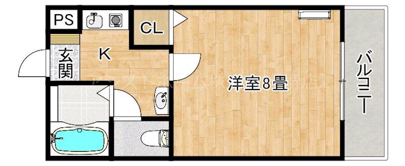 メゾンサイプレスII(1K/3階)の間取り写真