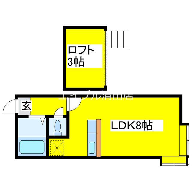 ソニア清田(ワンルーム/3階)の間取り写真