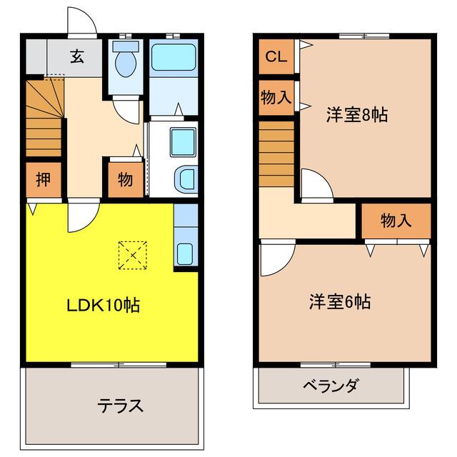 CASA NATALE(2LDK/1階)の間取り写真
