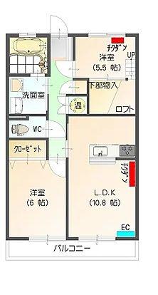 すまいる10番館(2LDK/3階)の間取り写真