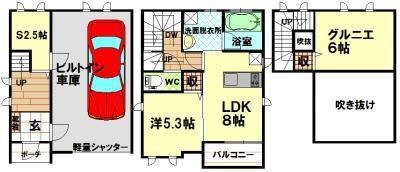 プレミアムタウンII(1SLDK/1階)の間取り写真