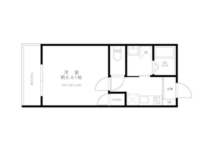 GOOD RESIDENCE新検見川(1K/1階)の間取り写真