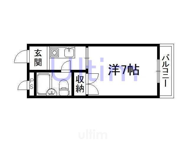 ハイツ池本II(1K/3階)の間取り写真