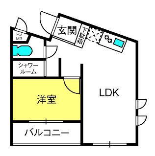 センチュリー羽沢(1LDK/4階)の間取り写真