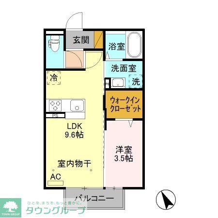 ロイヤルリッチヒル B(1LDK/2階)の間取り写真