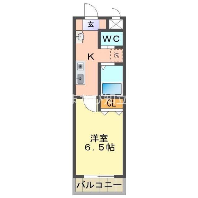 Kビル三河安城本町(1K/3階)の間取り写真