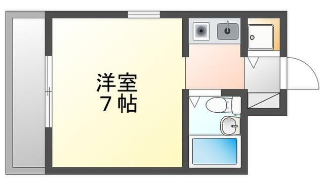 ジョイフル立花南(1K/3階)の間取り写真
