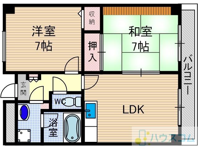 ロアジール西口(2LDK/3階)の間取り写真