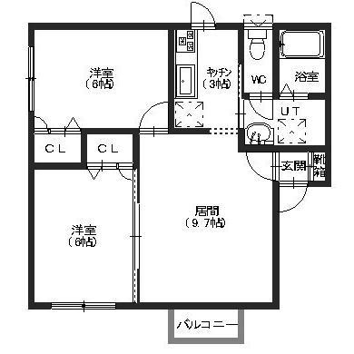 タイム日吉(2LDK/2階)の間取り写真