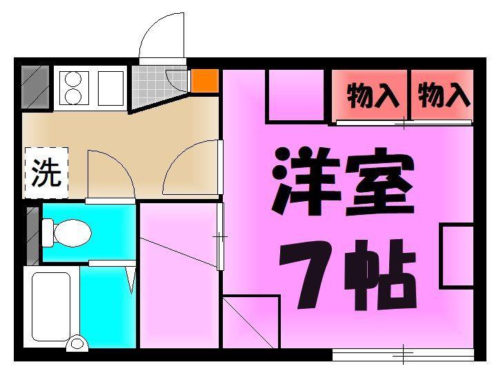 東武伊勢崎線 大袋駅 徒歩12分 2階建 築20年(1K/1階)の間取り写真