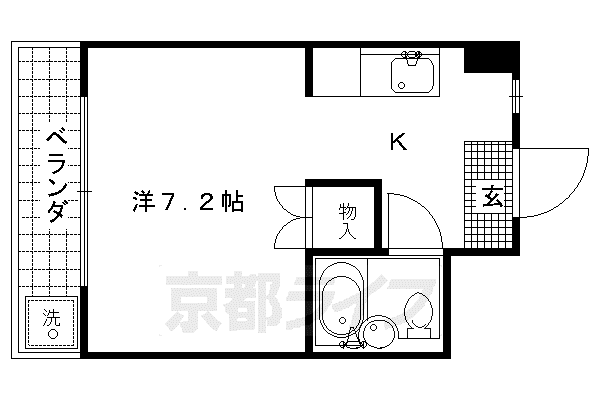 プラッツM(1K/1階)の間取り写真