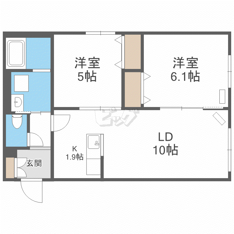 EXCELLENT HOUSE月寒(2LDK/4階)の間取り写真
