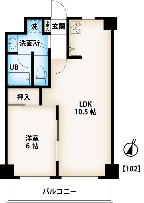 セルテーヌ上木崎(1LDK/1階)の間取り写真