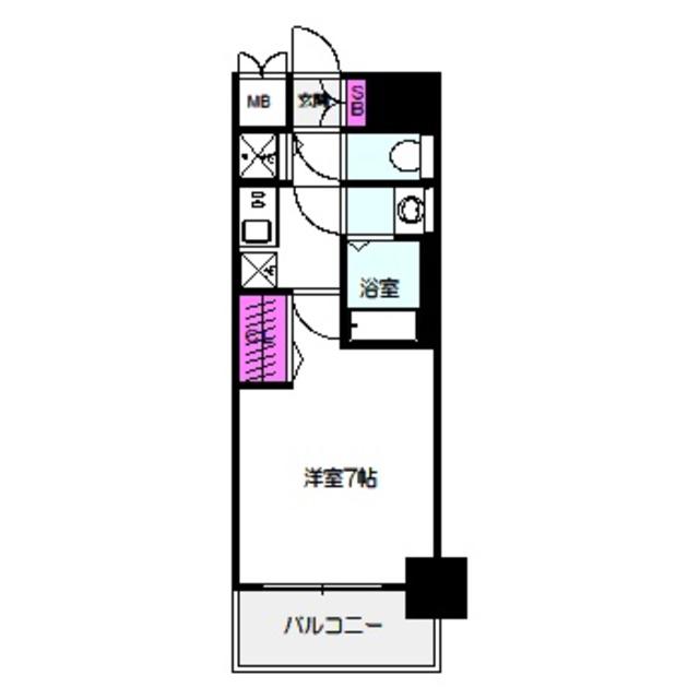 プレサンス水都OKAWA(1K/4階)の間取り写真