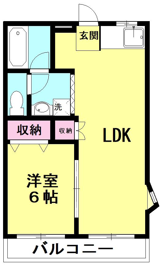 メゾンS・T(1LDK/2階)の間取り写真