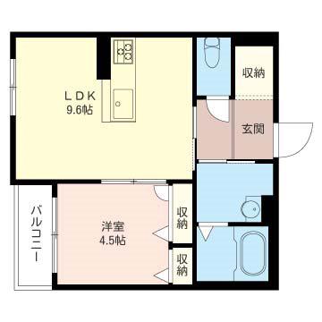 ＪＲ高崎線 吹上駅(埼玉) 徒歩3分 2階建 築9年(1LDK/1階)の間取り写真