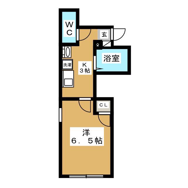 THE FLAT立川(1K/1階)の間取り写真