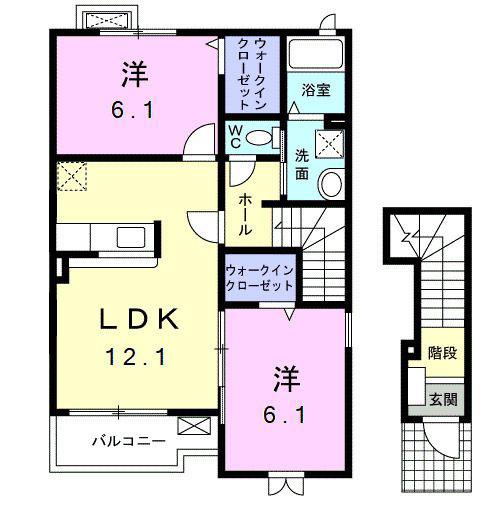 サンマリノ(2LDK/2階)の間取り写真