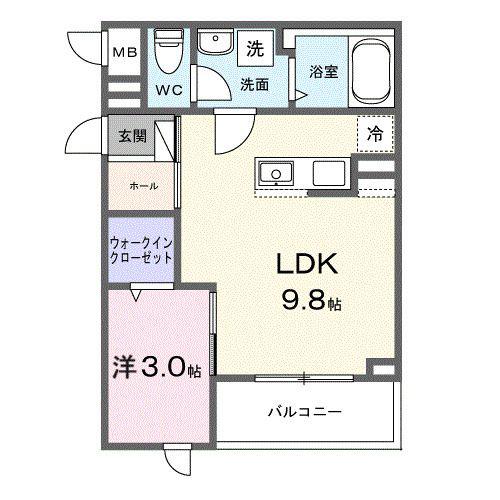 メゾン リッシュ(1LDK/1階)の間取り写真