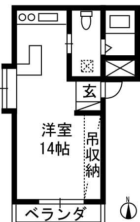 サンハイツ青柳(ワンルーム/3階)の間取り写真