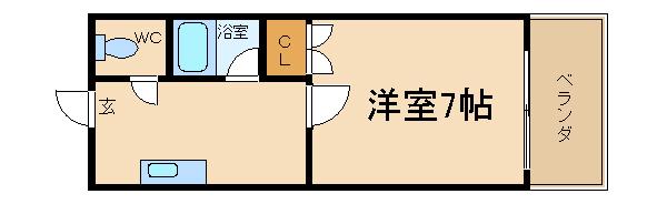 ビブレあびこ(1K/4階)の間取り写真