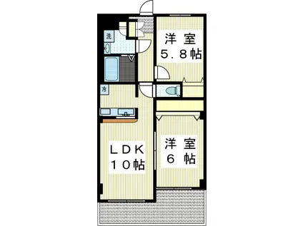 ENCHANTEアンシャンテ(2LDK/1階)の間取り写真