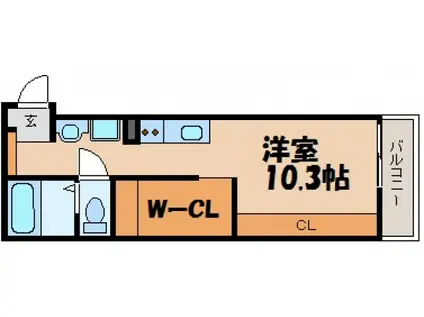 CASA MARE カーサマーレ(ワンルーム/1階)の間取り写真