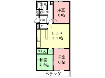 コーポFUKUSIMA(3LDK/3階)の間取り写真